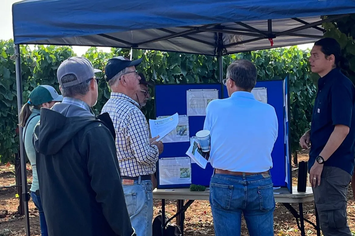 At Mendocino Grape Day event, Dr. Chen engages with local growers, sharing insights from his latest research on sustainable viticulture practices and climate adaptation strategies