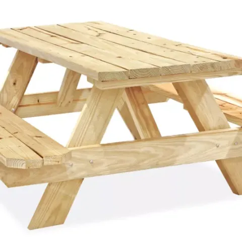 Picnic Table - Wood, Home Made, Natural Finish