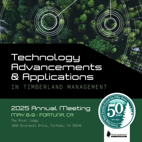 Flyer for Forest Landowners of California Technology Workshop
