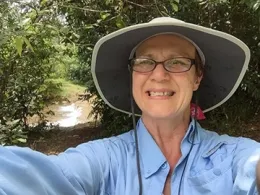 Professor Fran Keller of Folsom Lake College: entomologist, artist-designer,Bohart museum scientist, and UC Davis doctoral alumnus. (Photo by Kathy Keatley Garvey)
