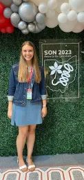 Doctoral candidate Alison Coomer Blundell won first place in the three-minute student competition with her presentation on “Trade Offs Between Resistance Breaking and Fitness Cost in Root-Knot Nematodes.”