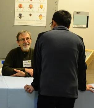 Professor Phil Ward of the UC Davis Department of Entomology and Nematology, participating in a previous UC Davis Biodiversity Museum Day. (Photo by Kathy Keatley Garvey)