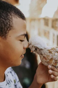 Boy with bird